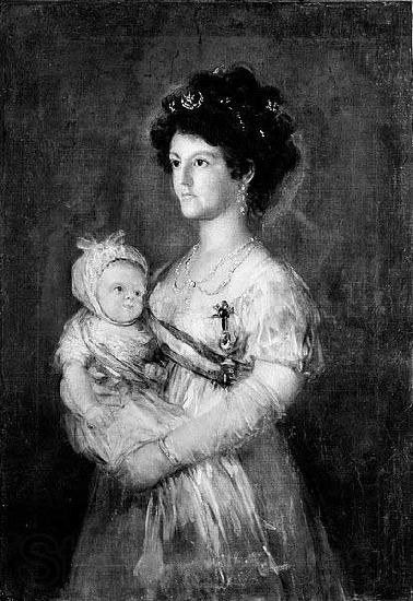After Francisco de Goya Queen of Etruria and her son Charles of Parma Spain oil painting art